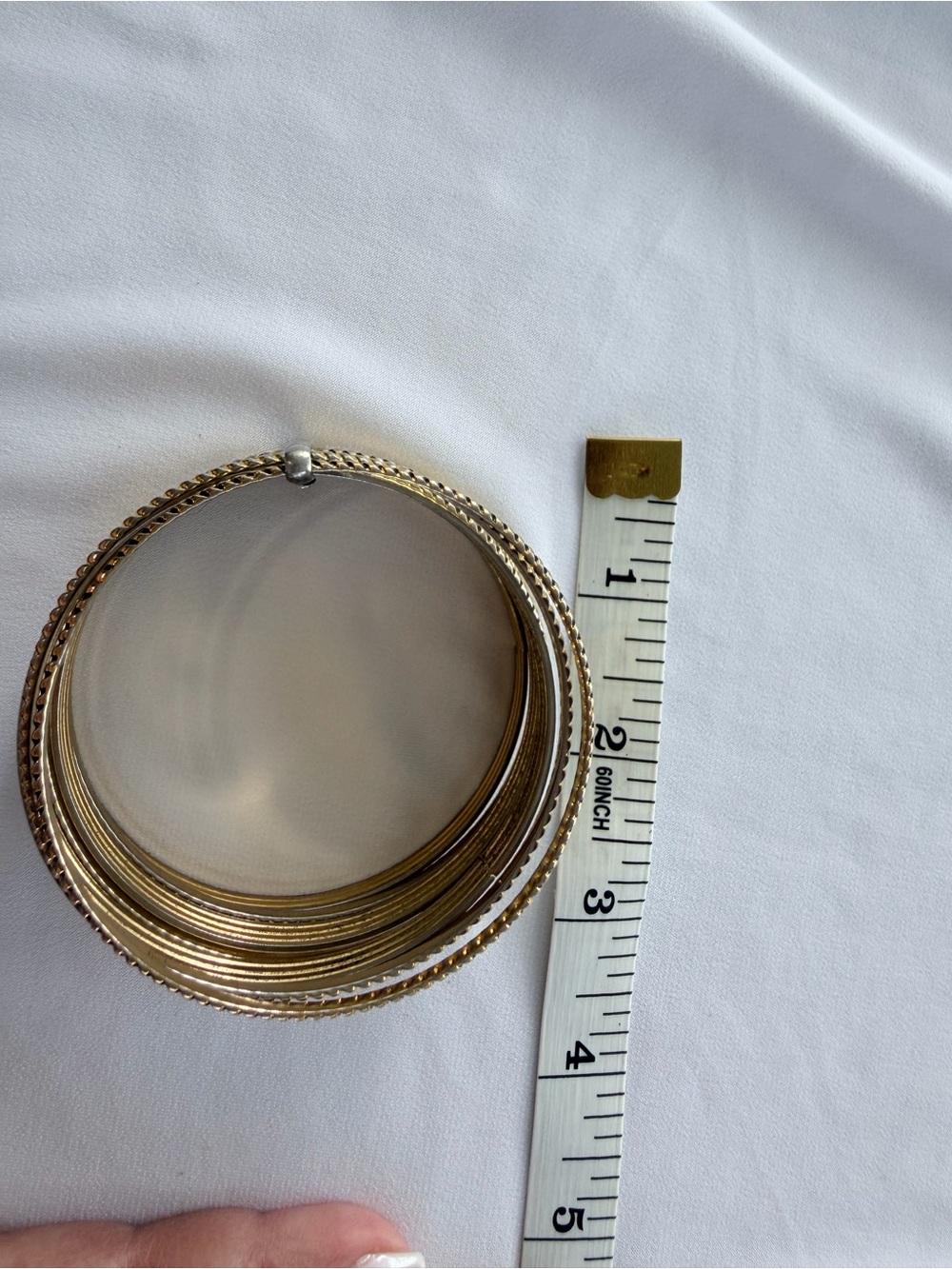 Gold Tone Stacked Bangle Bracelet Set - Picture 4 of 5